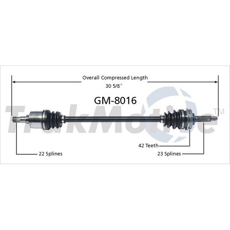 Surtrack Axle Cv Axle Shaft, Gm-8016 GM-8016